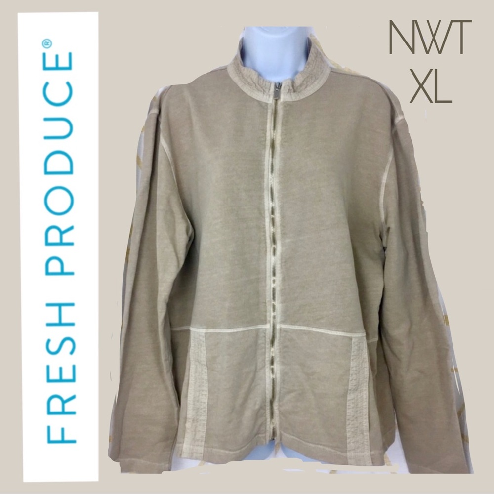 Fresh Produce NWT Tunic Neck Zippered Top XL
